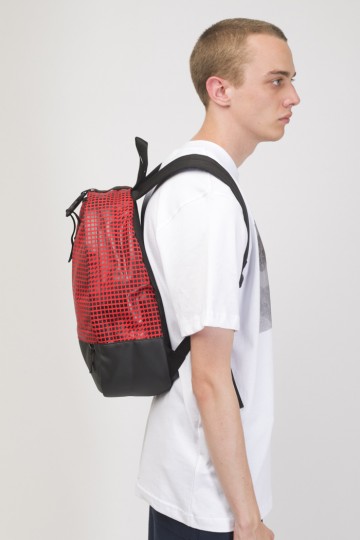 Рюкзак Standart Mini Красный Таслан/Паттерн Moving Cubes Черный