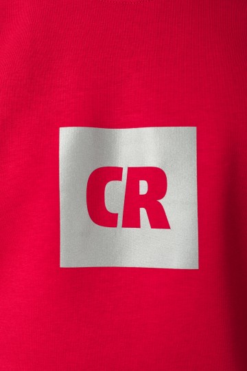 Firm Crew-neck Red CR Cube Logo Reflective