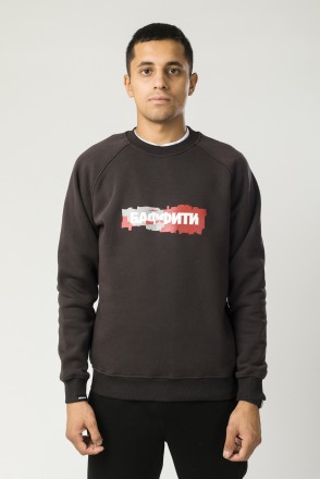 Firm Crew-neck Anthracite Buffiti Font