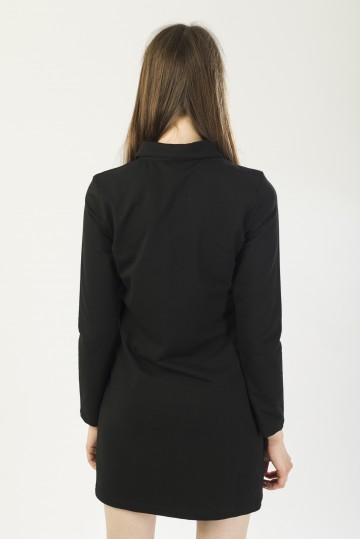 Платье-поло женское с длинным рукавом Adress Черный