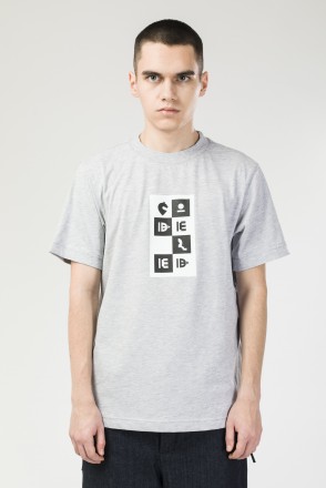 Regular T-shirt Chess Font Gray Melange