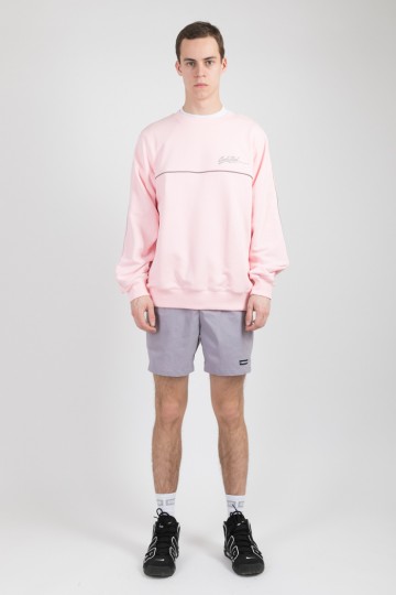 Piping Crew Crew-neck Pale Pink