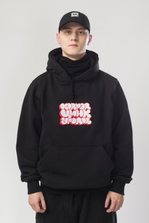 Толстовка Hood Up CODERED × Цинк Уродов Чёрный тёплый