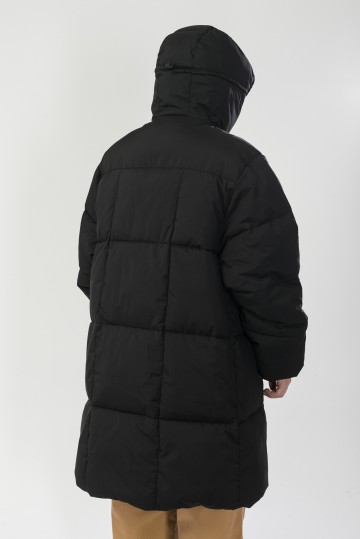 Puffed Long Jacket Black
