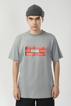 Regular T-shirt Brick in The Wall Ash Gray