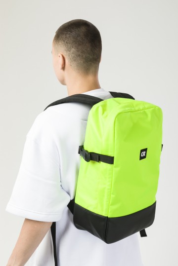 Street Backpack Fluorescent Lemon/ Black Art.Leather
