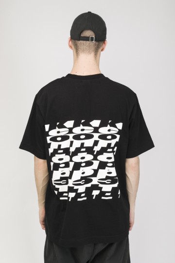 T-Shirt Cyrillic Mix Back Pattern Black