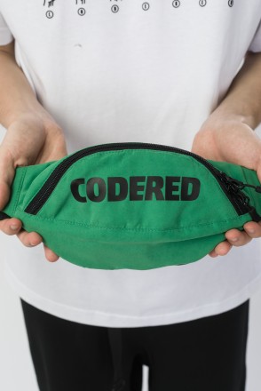 Сумка поясная Hip Bag Зеленый Яркий Микрофибра/Черный принт CODERED
