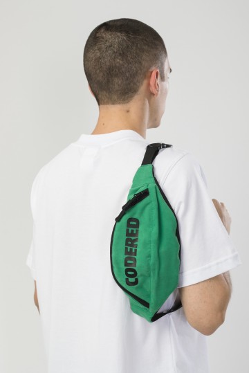 Сумка поясная Hip Bag Зеленый Яркий Микрофибра/Черный принт CODERED