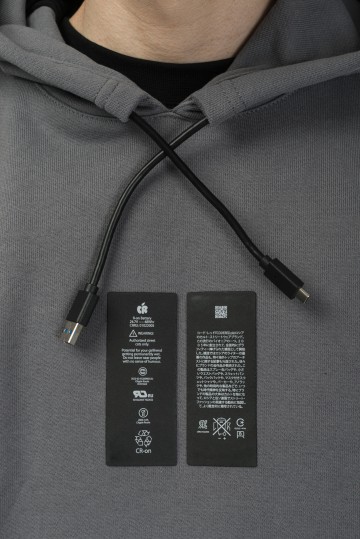 Толстовка Phone Battery Hood Серый