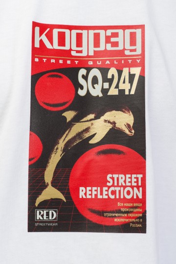 Wide Sleeve Shirt White/Print VHS Dolphin SQ-256